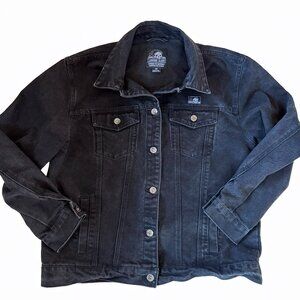 Lurking Class Black Jean Jacket Skull and Roses Unisex Medium